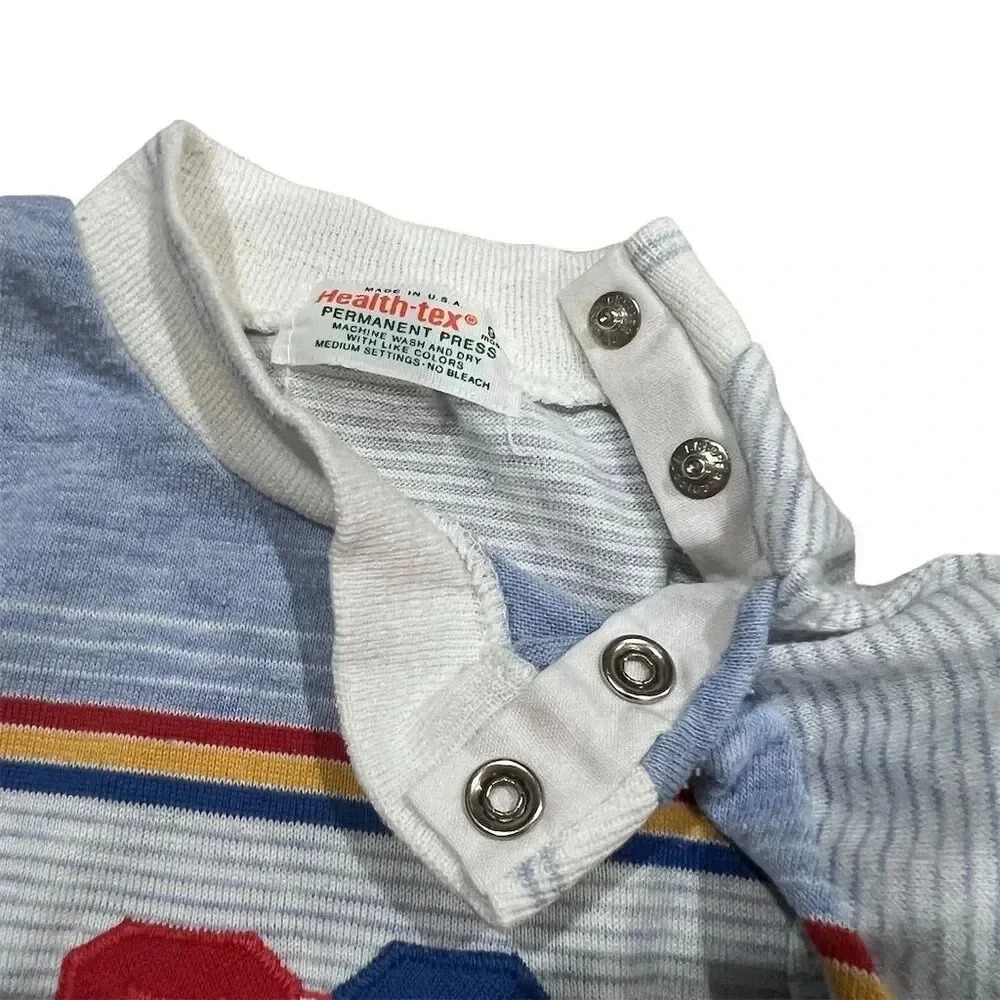 Vintage Health-tex Unisex Baby Romper Blue USA Made - Picture 4 of 5